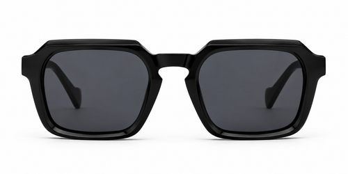 SET 01 — Checkout sunglasses in Black with grey lenses, front view